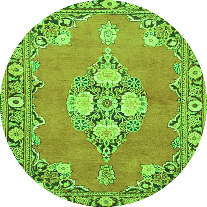 Machine Washable Persian Green Traditional Area Rugs, wshtr4715grn