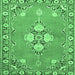 Square Machine Washable Persian Emerald Green Traditional Area Rugs, wshtr4715emgrn