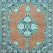 Square Machine Washable Persian Light Blue Traditional Rug, wshtr4715lblu