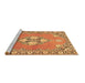 Sideview of Machine Washable Persian Brown Traditional Rug, wshtr4715brn