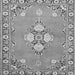 Round Machine Washable Persian Gray Traditional Rug, wshtr4715gry