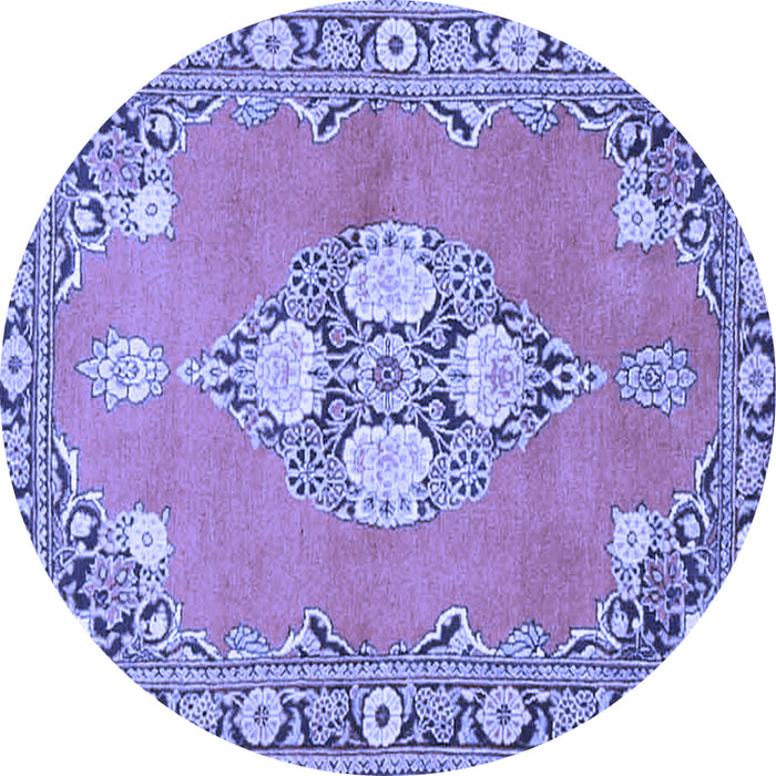 Round Persian Blue Traditional Rug, tr4715blu
