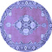 Round Persian Blue Traditional Rug, tr4715blu