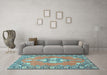 Machine Washable Persian Light Blue Traditional Rug in a Living Room, wshtr4715lblu