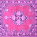 Square Machine Washable Persian Purple Traditional Area Rugs, wshtr4715pur