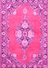 Machine Washable Persian Pink Traditional Rug, wshtr4715pnk