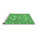 Sideview of Machine Washable Persian Emerald Green Traditional Area Rugs, wshtr4715emgrn