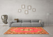 Machine Washable Persian Orange Traditional Area Rugs in a Living Room, wshtr4715org