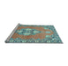 Sideview of Machine Washable Persian Light Blue Traditional Rug, wshtr4715lblu