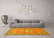 Machine Washable Persian Yellow Traditional Rug in a Living Room, wshtr4715yw