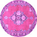 Round Persian Purple Traditional Rug, tr4715pur