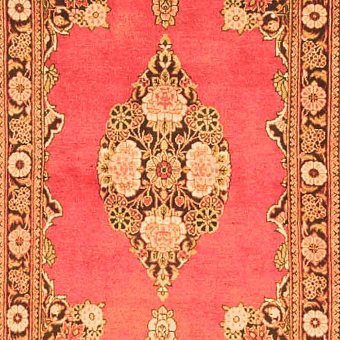 Serging Thickness of Machine Washable Persian Orange Traditional Area Rugs, wshtr4715org