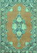 Machine Washable Persian Turquoise Traditional Area Rugs, wshtr4715turq