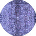 Round Persian Blue Traditional Rug, tr4716blu