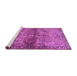 Sideview of Machine Washable Persian Purple Traditional Area Rugs, wshtr4716pur