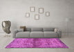 Machine Washable Persian Purple Traditional Area Rugs in a Living Room, wshtr4716pur