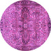 Round Persian Purple Traditional Rug, tr4716pur