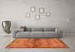 Machine Washable Persian Orange Traditional Area Rugs in a Living Room, wshtr4716org