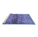 Sideview of Machine Washable Persian Blue Traditional Rug, wshtr4716blu