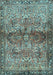 Machine Washable Persian Light Blue Traditional Rug, wshtr4716lblu