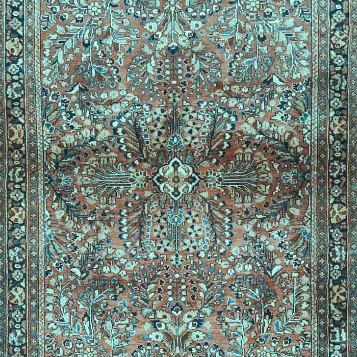 Machine Washable Persian Light Blue Traditional Rug, wshtr4716lblu
