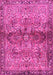 Machine Washable Persian Pink Traditional Rug, wshtr4716pnk