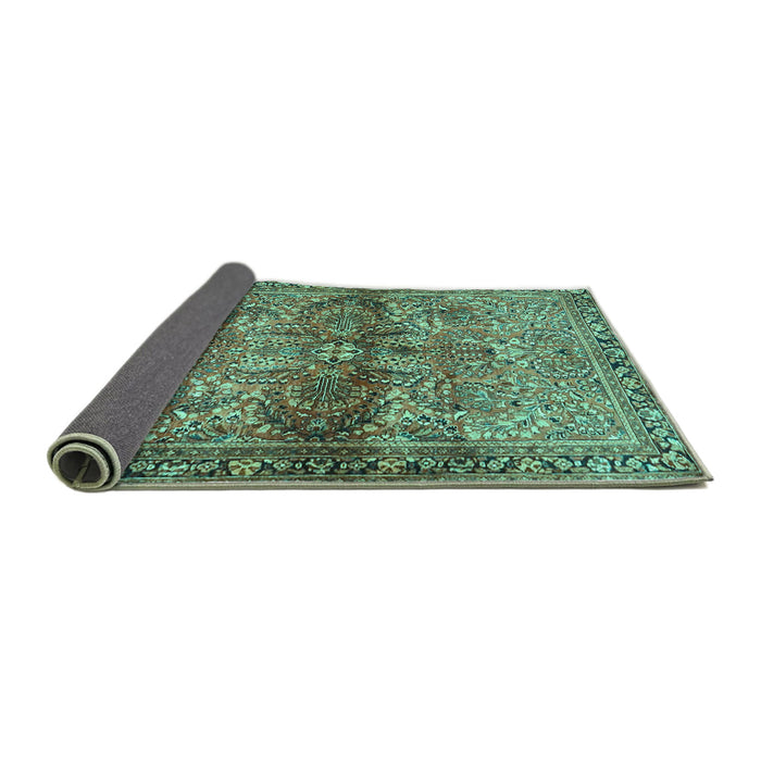 Sideview of Persian Turquoise Traditional Rug, tr4716turq