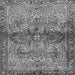 Round Machine Washable Persian Gray Traditional Rug, wshtr4716gry