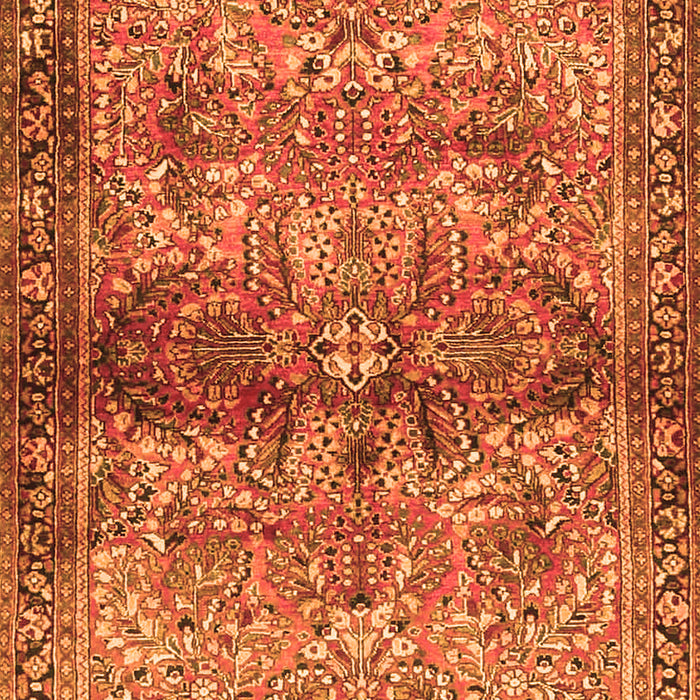Serging Thickness of Machine Washable Persian Orange Traditional Area Rugs, wshtr4716org