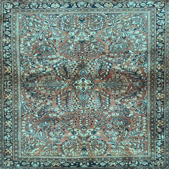 Square Machine Washable Persian Light Blue Traditional Rug, wshtr4716lblu