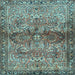 Square Machine Washable Persian Light Blue Traditional Rug, wshtr4716lblu