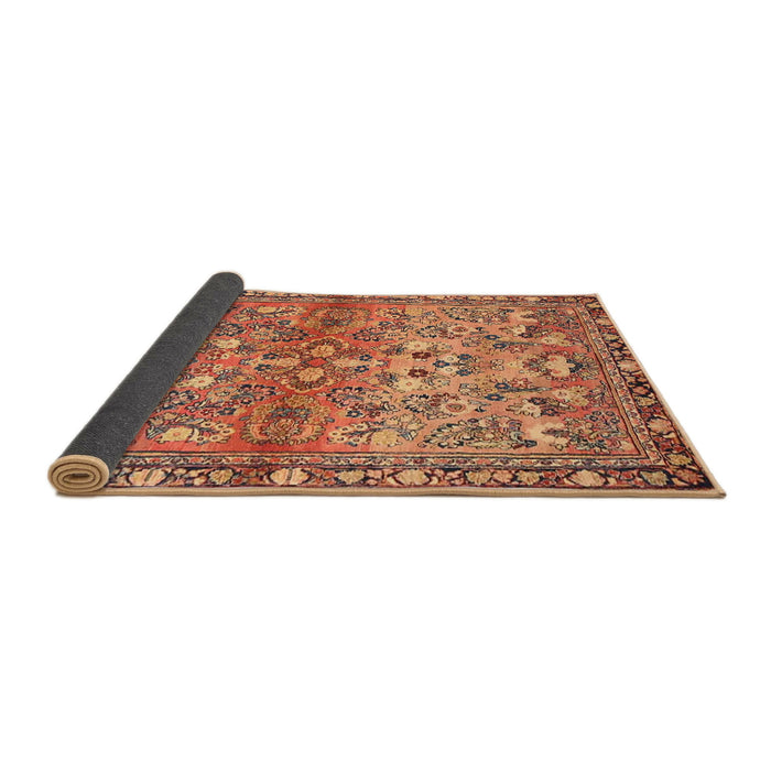 Sideview of Traditional Mahogany Brown Persian Rug, tr4717