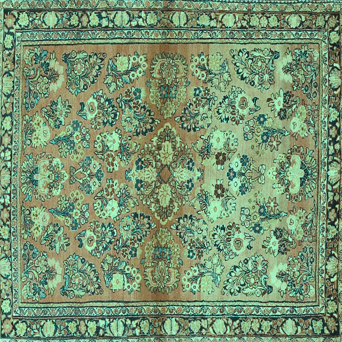 Square Persian Turquoise Traditional Rug, tr4717turq