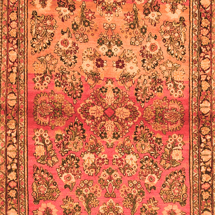 Serging Thickness of Machine Washable Persian Orange Traditional Area Rugs, wshtr4717org