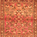 Round Machine Washable Persian Orange Traditional Area Rugs, wshtr4717org