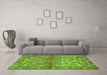 Machine Washable Persian Green Traditional Area Rugs in a Living Room,, wshtr4717grn