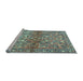 Sideview of Machine Washable Persian Light Blue Traditional Rug, wshtr4717lblu