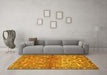 Machine Washable Persian Yellow Traditional Rug in a Living Room, wshtr4717yw