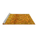 Sideview of Machine Washable Persian Yellow Traditional Rug, wshtr4717yw