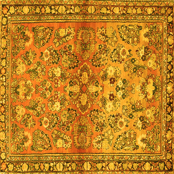 Square Persian Yellow Traditional Rug, tr4717yw