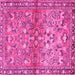 Square Machine Washable Persian Pink Traditional Rug, wshtr4717pnk