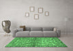 Machine Washable Persian Emerald Green Traditional Area Rugs in a Living Room,, wshtr4717emgrn