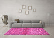 Machine Washable Persian Pink Traditional Rug in a Living Room, wshtr4717pnk