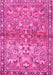 Machine Washable Persian Pink Traditional Rug, wshtr4717pnk