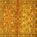 Square Machine Washable Persian Yellow Traditional Rug, wshtr4717yw