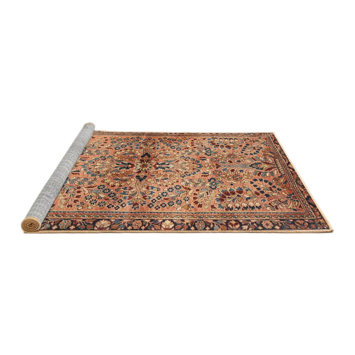 Sideview of Machine Washable Traditional Sienna Brown Rug, wshtr4718