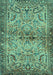 Machine Washable Persian Turquoise Traditional Area Rugs, wshtr4718turq