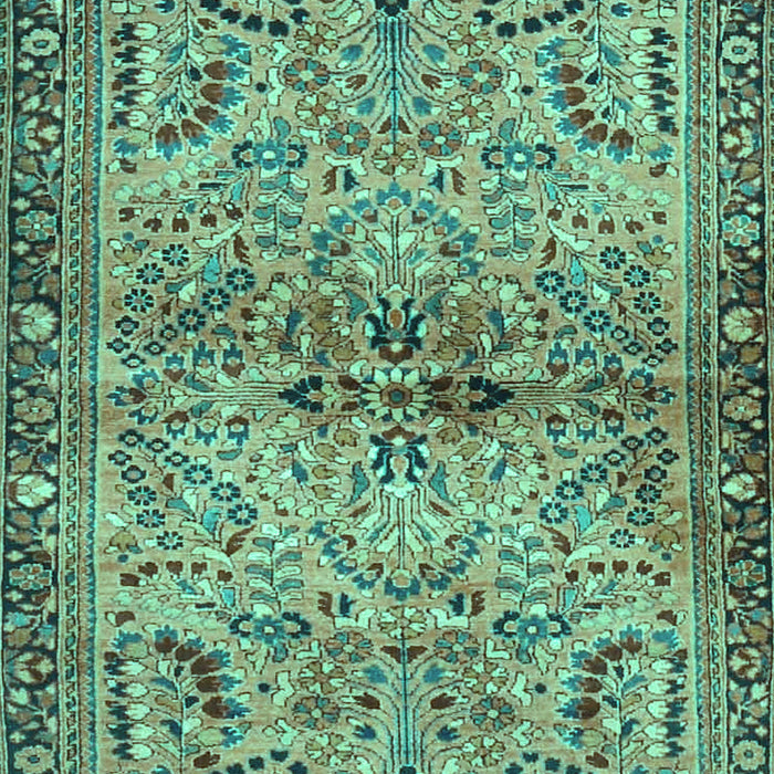 Machine Washable Persian Turquoise Traditional Area Rugs, wshtr4718turq