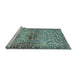 Sideview of Machine Washable Persian Light Blue Traditional Rug, wshtr4718lblu