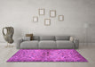 Machine Washable Persian Purple Traditional Area Rugs in a Living Room, wshtr4718pur